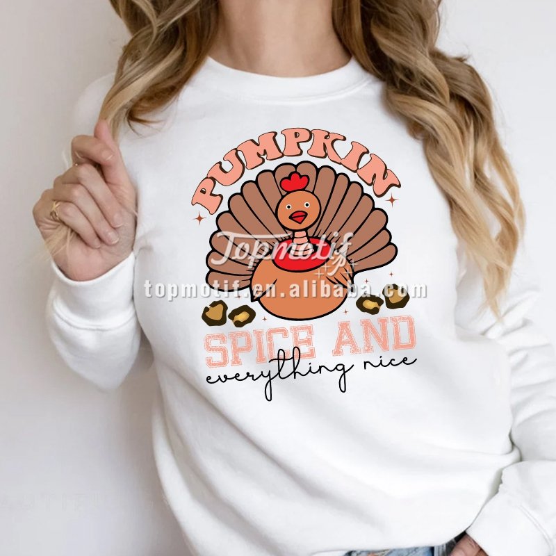 High Quality Custom Pumpkin Turkey Heat Transfer labels Thanksgiving DTF Heat Transfer Designs