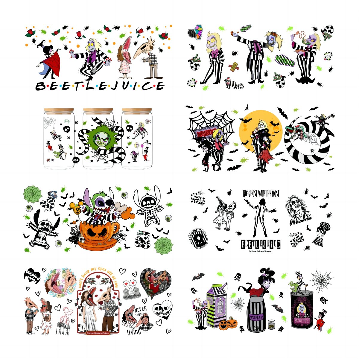 Wholesale 5000+ Design High Quality UV Dtf Libbey Wrap Transfers 40oz 24oz 20oz 16oz Cartoon UV DTF Transfer Printing For Cups