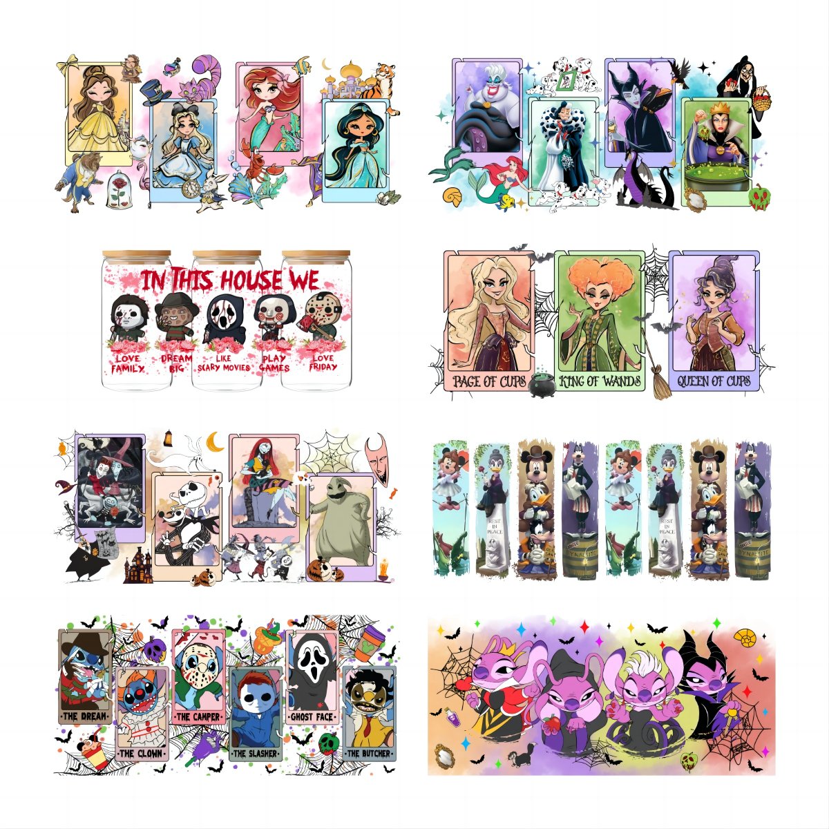 Wholesale 5000+ Design High Quality UV Dtf Libbey Wrap Transfers 40oz 24oz 20oz 16oz Cartoon UV DTF Transfer Printing For Cups