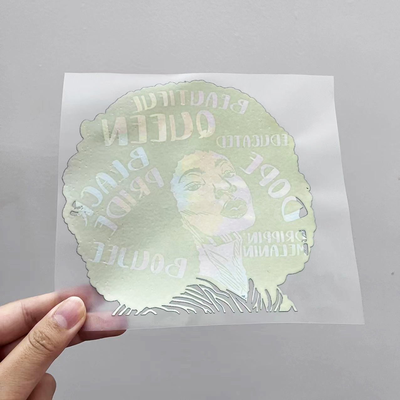 Plant direct sale dtf heat press sticker black woman design transfer printing smooth surface custom dtf heat transfer on t-shirt
