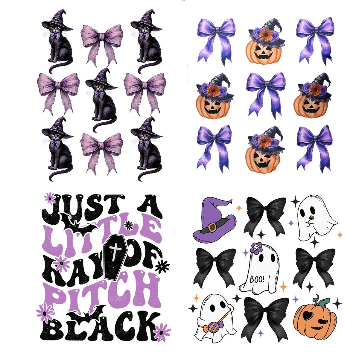 wholesale NO Moq DTF Stickers Halloween Custom Heating transfer Easy-to-Press Screen Printing for T-Shirts Tumblers Garments