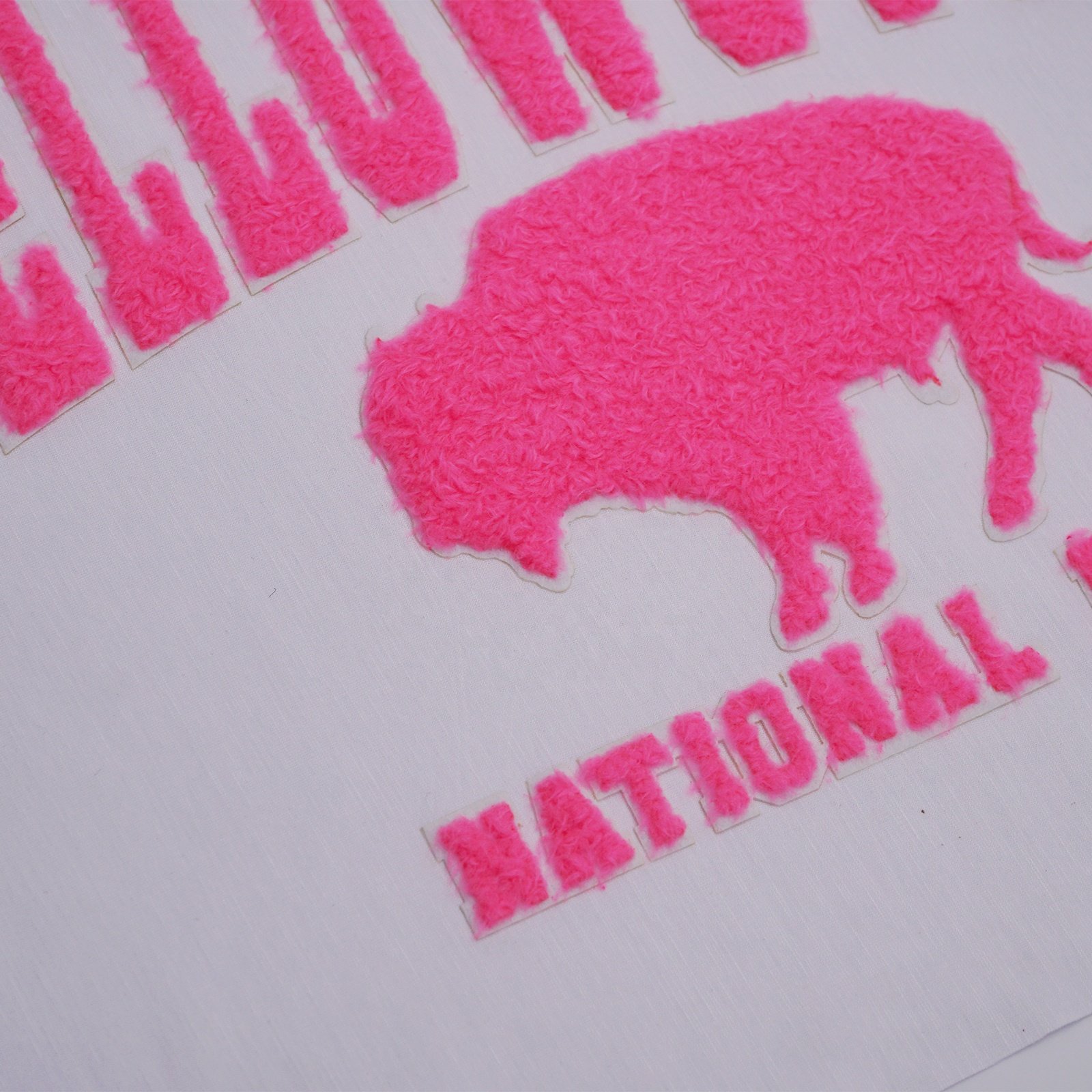 EYD Stock Colorful Design Heat Press Chenille Transfer DTF Heat Transfer Printing For Logo T-shirt