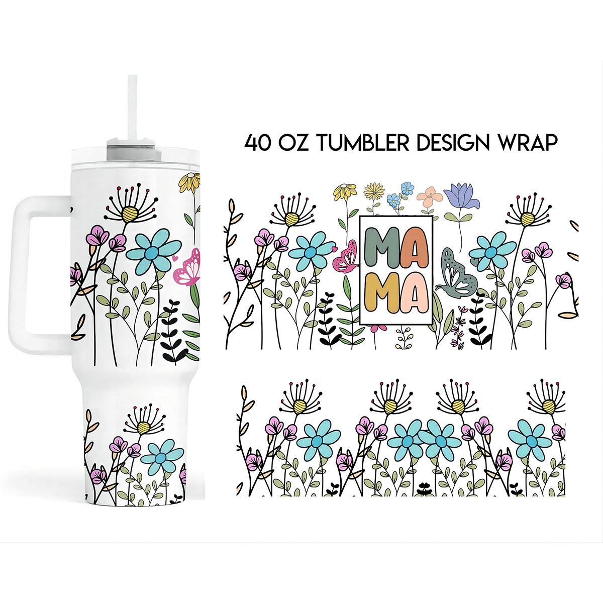 Wrap UV DTF Cup Wrap Transfer For 40oz Quencher Tumbler Custom Waterproof Ready To Transfer Stanley Tumbler Cup Wraps 40oz