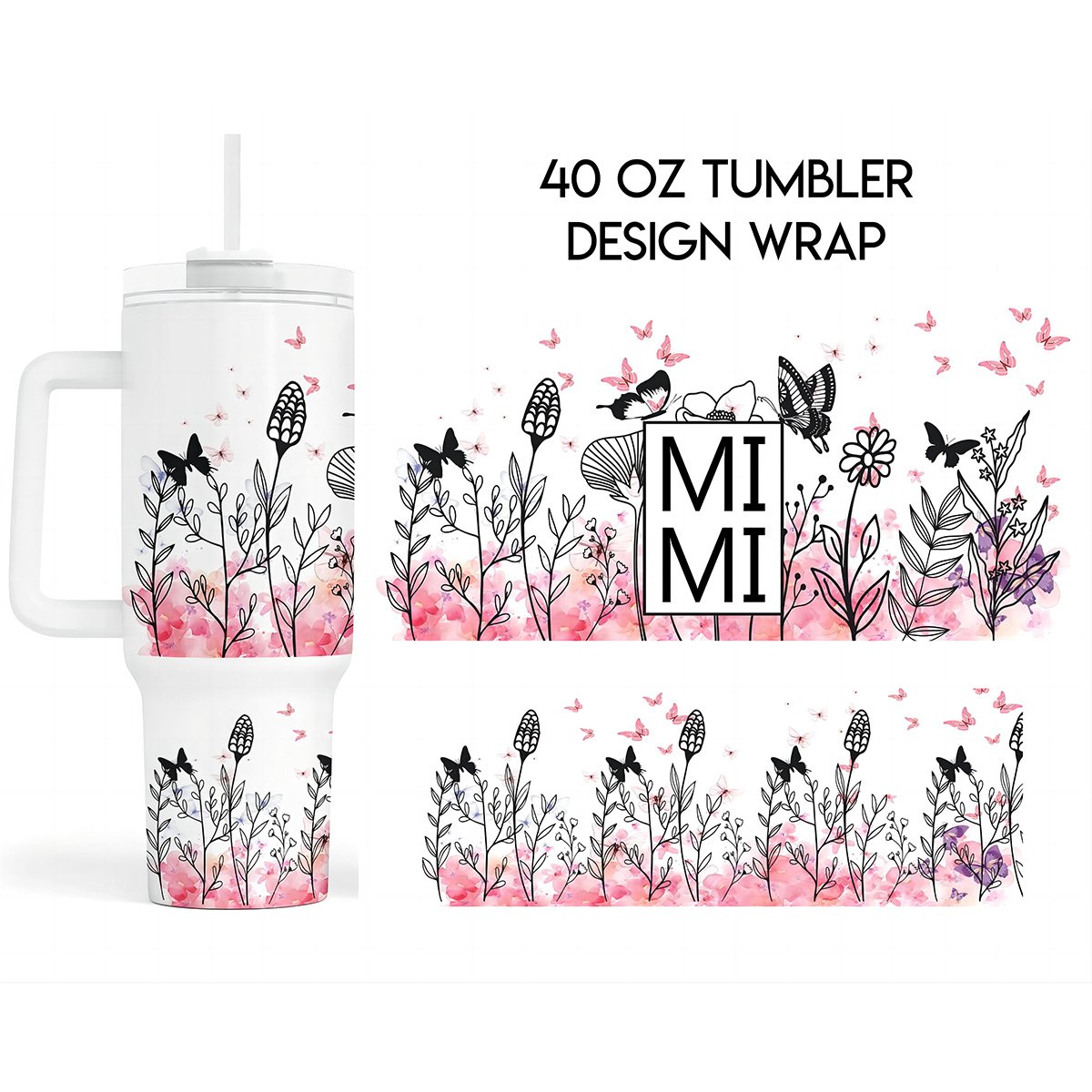 Wrap UV DTF Cup Wrap Transfer For 40oz Quencher Tumbler Custom Waterproof Ready To Transfer Stanley Tumbler Cup Wraps 40oz