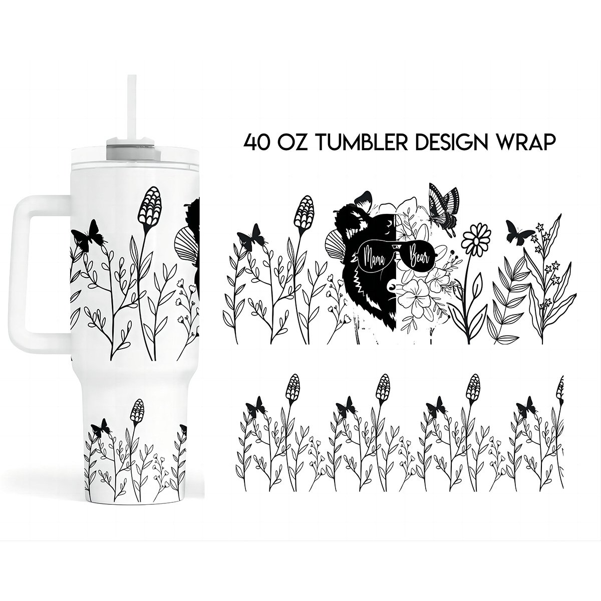 Wrap UV DTF Cup Wrap Transfer For 40oz Quencher Tumbler Custom Waterproof Ready To Transfer Stanley Tumbler Cup Wraps 40oz