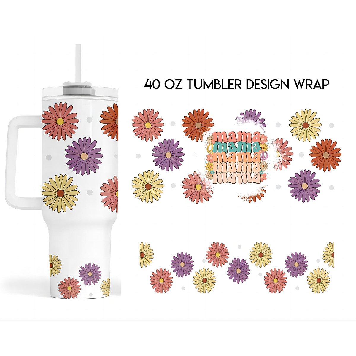 Wrap UV DTF Cup Wrap Transfer For 40oz Quencher Tumbler Custom Waterproof Ready To Transfer Stanley Tumbler Cup Wraps 40oz