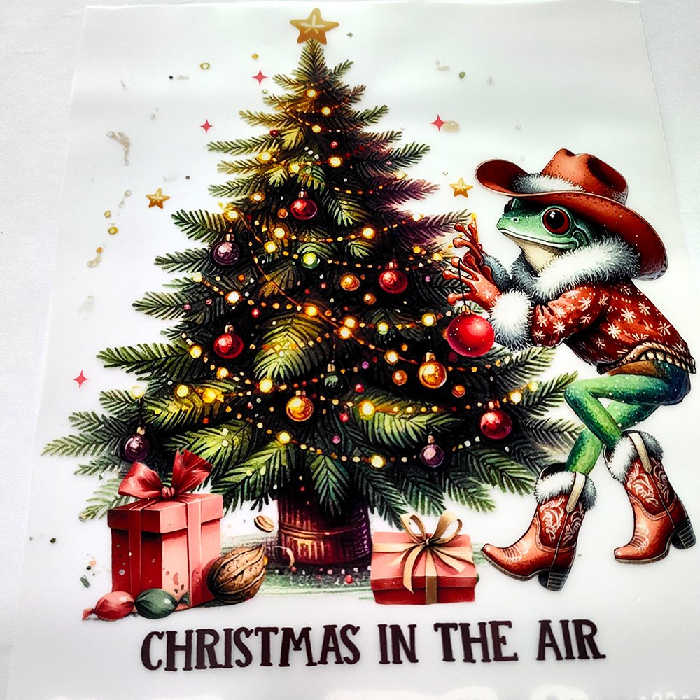 High Quality Cartoon Christmas Heat Press Transfers Stickers Custom Santa Plastisol Heat Transfers DTF Transfers For T Shirts