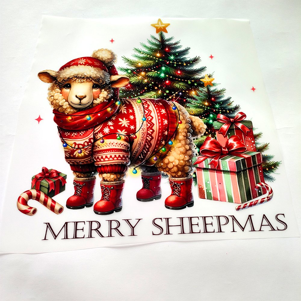 High Quality Cartoon Christmas Heat Press Transfers Stickers Custom Santa Plastisol Heat Transfers DTF Transfers For T Shirts