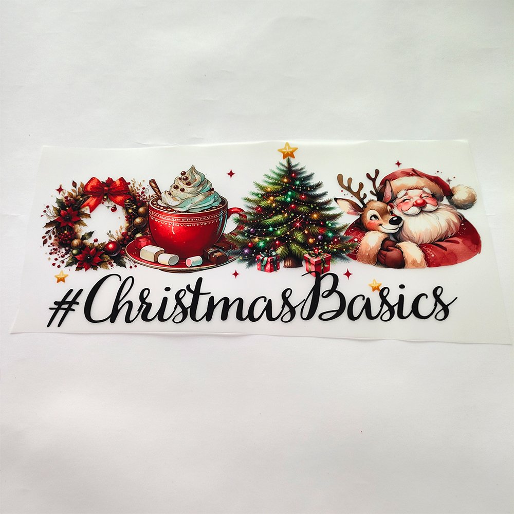 High Quality Cartoon Christmas Heat Press Transfers Stickers Custom Santa Plastisol Heat Transfers DTF Transfers For T Shirts