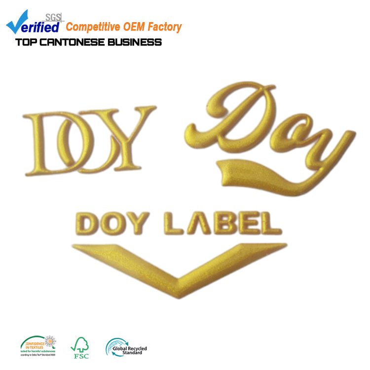 Iron-On Clothing Parches Maker Custom 3D Silicone Heat Transfer Printing Letters Patches for Clothes Logo