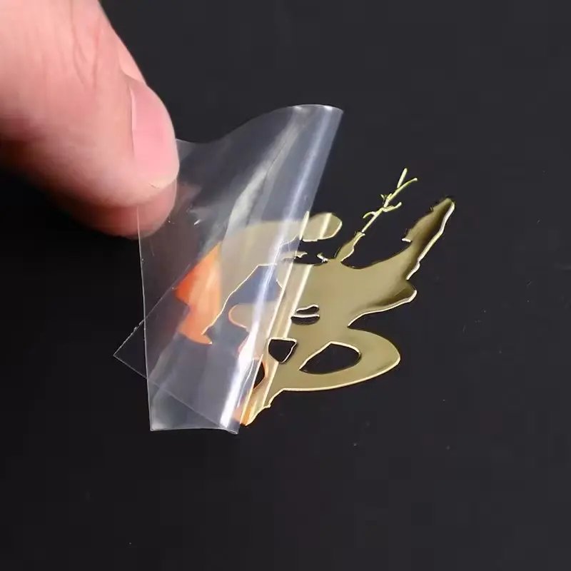 Manufacturer Custom Metal Transparent Transfer Uv Stickers Printed Gold Logo Pressed 3d Label Sticker Printing