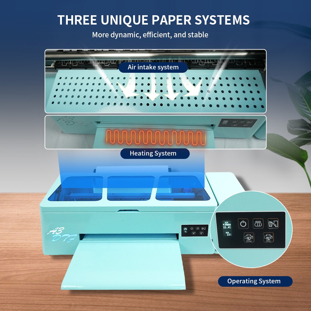 EraSmart Mini Small Digital Roll Clothes T Shirt Heat Transfer Printing Machine 30cm A3 DTF Printer For T-shirt Small Business