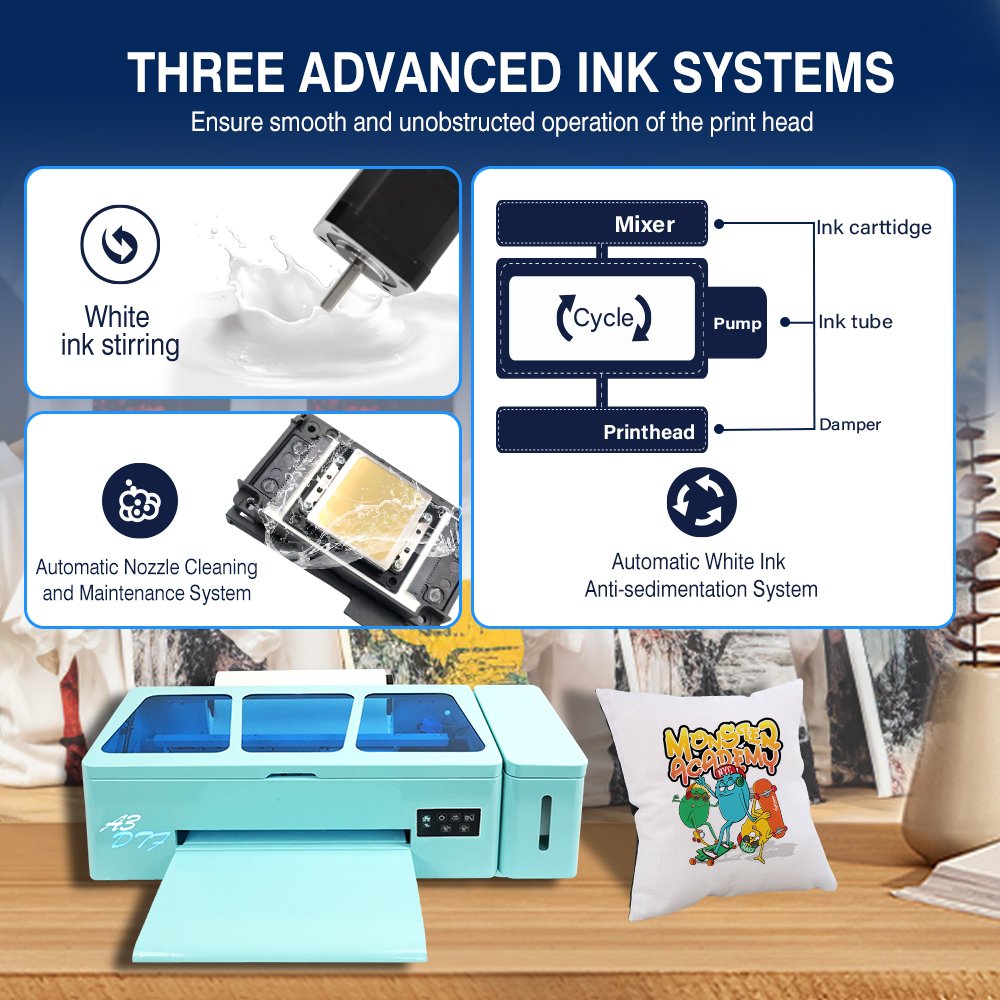 EraSmart Mini Small Digital Roll Clothes T Shirt Heat Transfer Printing Machine 30cm A3 DTF Printer For T-shirt Small Business