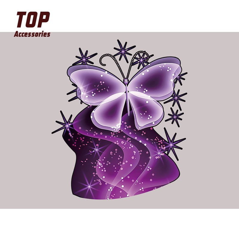 Customizable Butterfly Embroidery Patches Colorful Heat Transfer Leather Garment Labels T-Shirts Valentines Day Clothing Printed