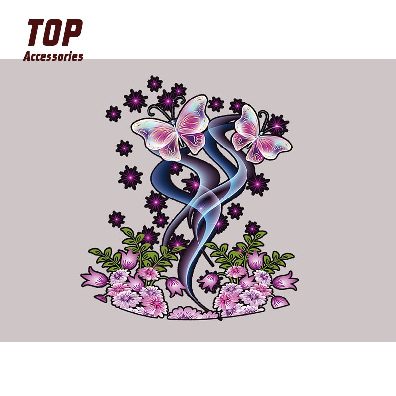 Customizable Butterfly Embroidery Patches Colorful Heat Transfer Leather Garment Labels T-Shirts Valentines Day Clothing Printed