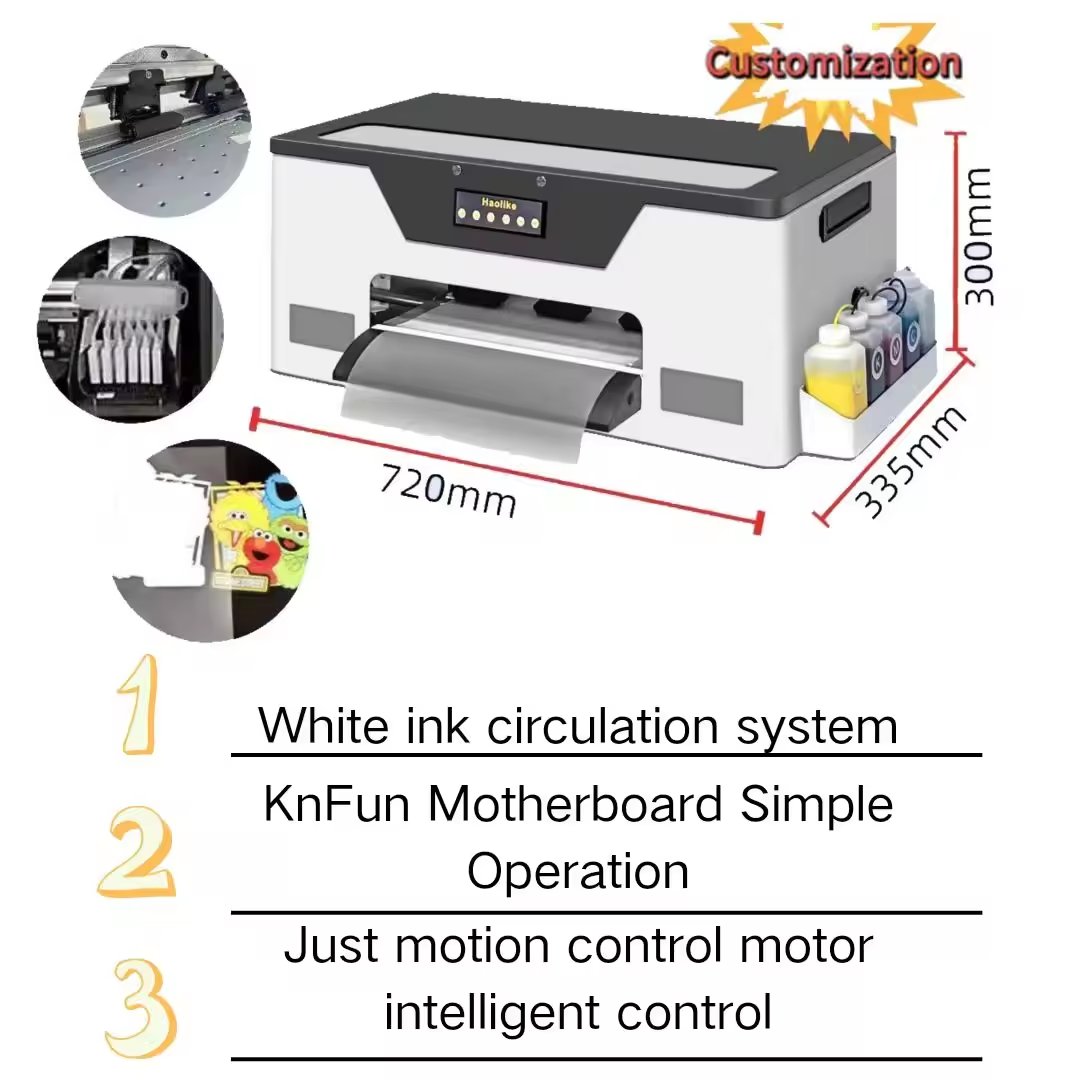 Single Print Head A3 DTF Printer XP600 30cm With Shaker and Dryer Oven For Film T-shirt Heat Transfer Printing Machine