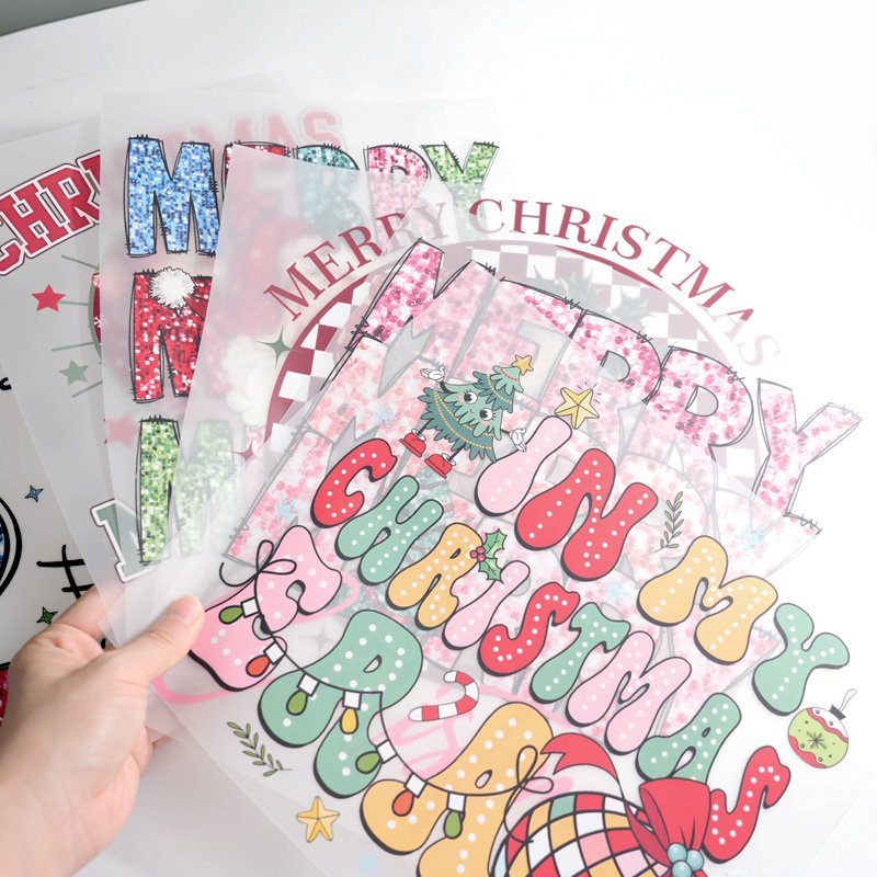 Custom Christmas Heat Transfer DTF Printer For T Shirt Printing Paper Iron On Patch Plastisol DTF Heat Transfers For Clothing
