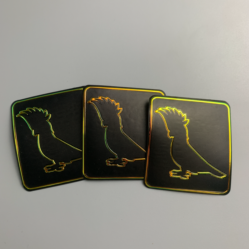 New arrival Custom 3D Iridescent Logo hologram metallic Heat Transfer Transparent Garment Patches Embossed TPU Labels for Bag