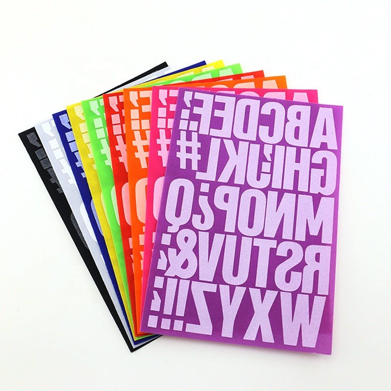 Customized Brand Logo 3D Letters Number Color Flocking DIY Heat Transfer Print Label Clothing Garments Iron On T Shirt Stickers