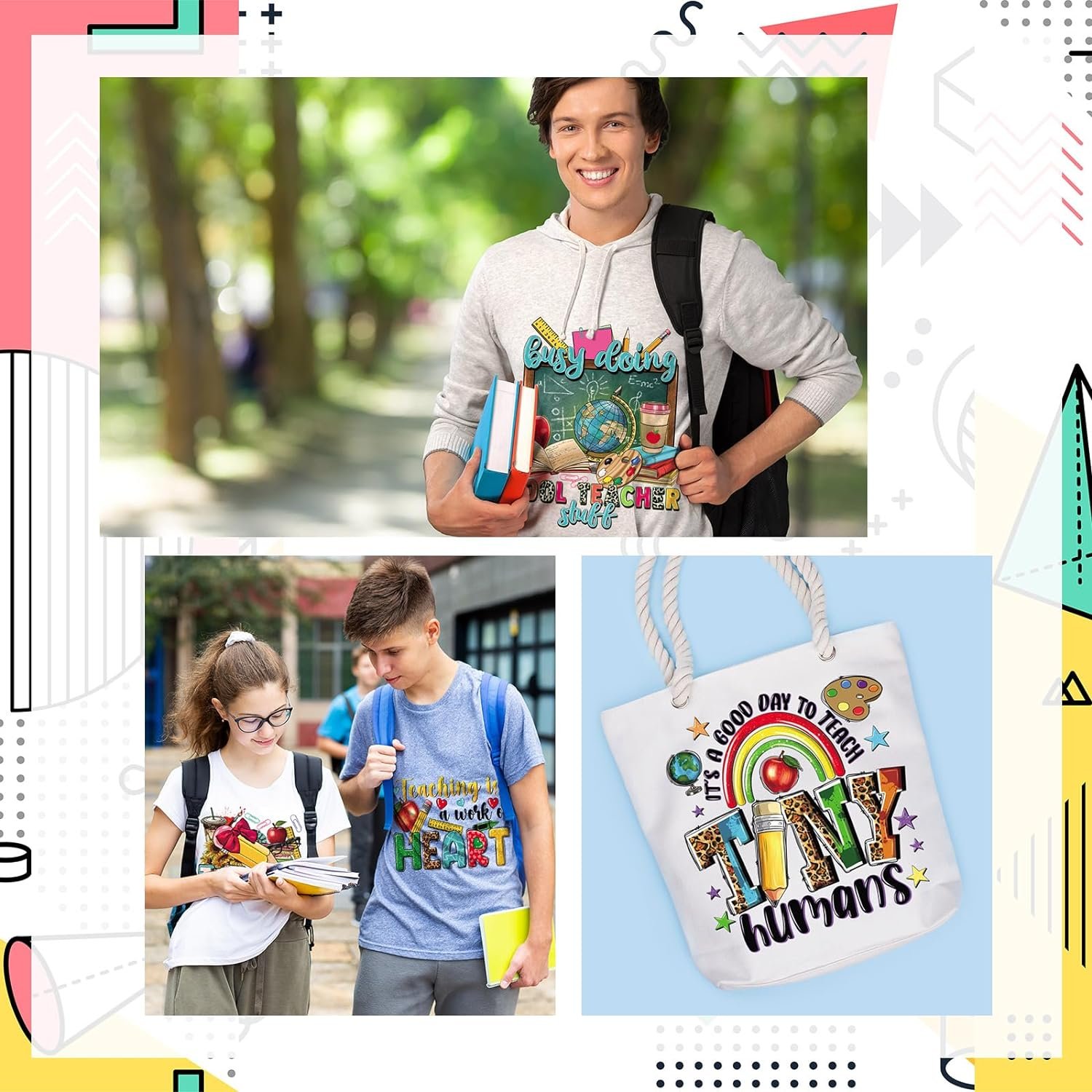 On Decals Western Heat Transfer Sticker Washable Garment \ Jeans \ Shoes \ Bags for Clothes Teacher&#39;s Day Iron Etc 1pcs