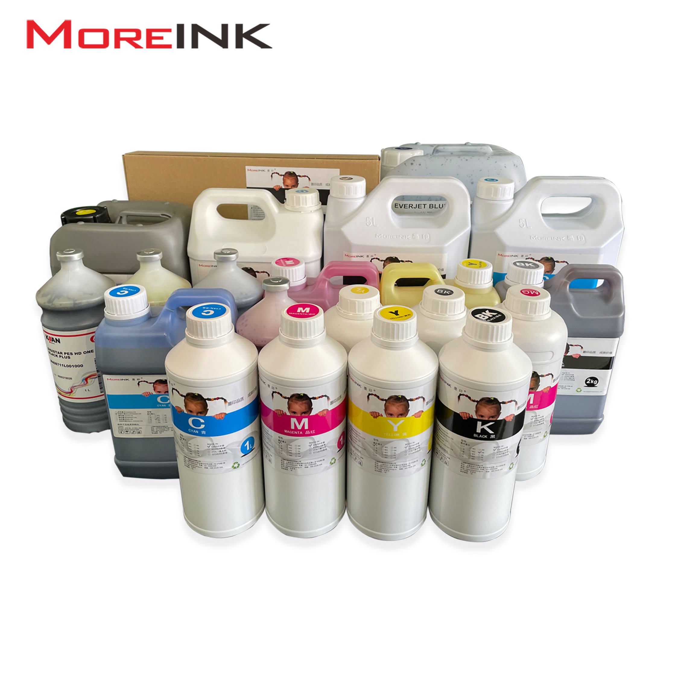 high concentration 100ml 500ml 1000ml CMYK T shirt printing DTF Ink Pigment ink white ink for dtf printer