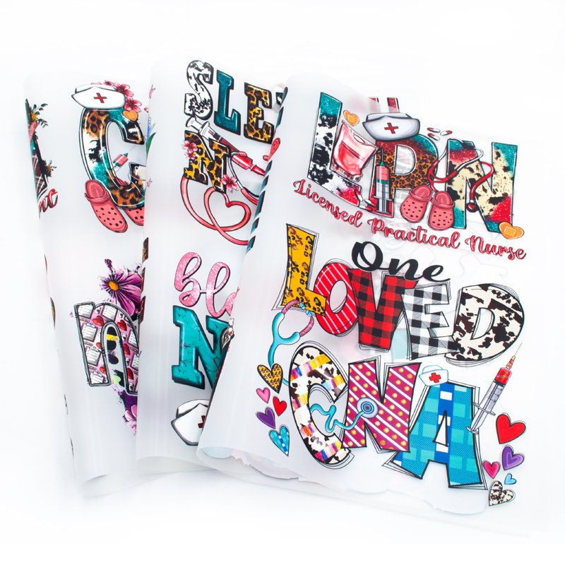 Factory wholesale customized nurse Life dtf transfer screen print transfers stickers decals for t shirts