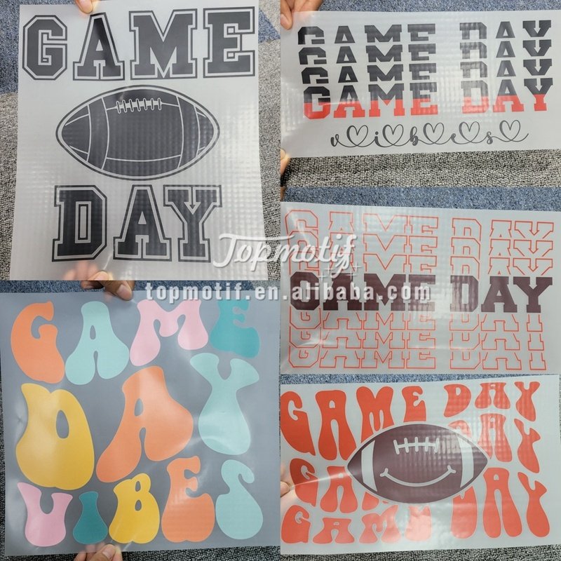 Wholesale Iron on Game Day Heat Transfer Vinyl Printed Design for Garment