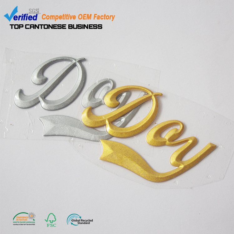 3D Silicon Garment Labels Wholesale Custom Soft Silicone Heat Transfer Printed Stickers Logo for Clothing and Bags