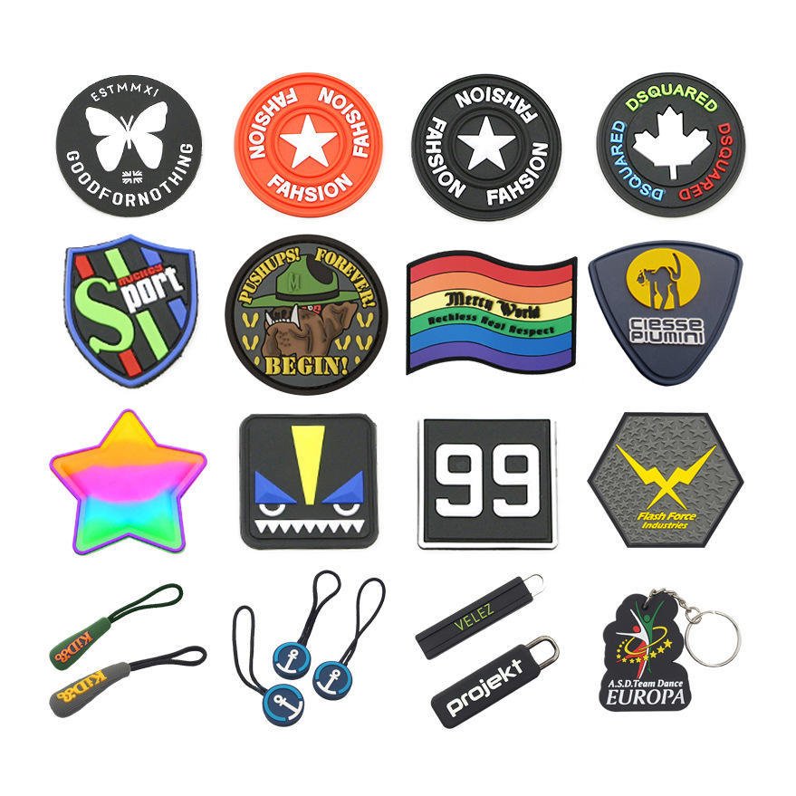 Wholesale High Quality Free Samples 2d Pvc Patches Custom Logo 3d Soft Plastic Pvc Rubber Embossed Custom Patches For Garment