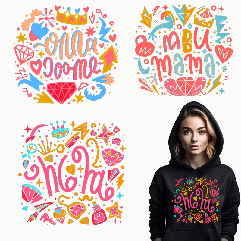 Custom Logo Heat Press Transfer Printing DTF Heat Transfers Printing T Shirt Printing Sticker