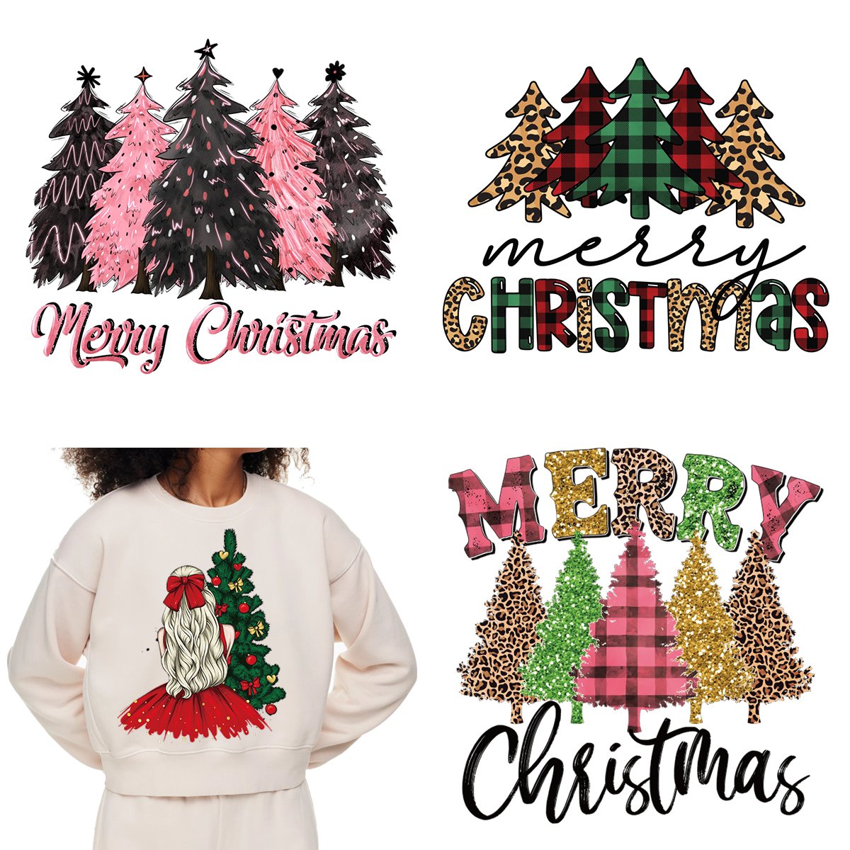 dtf transfers stickers Christmas Wholesale Custom Design iron on Heat Ready to Press transfers printing for T-shirts Hoodies