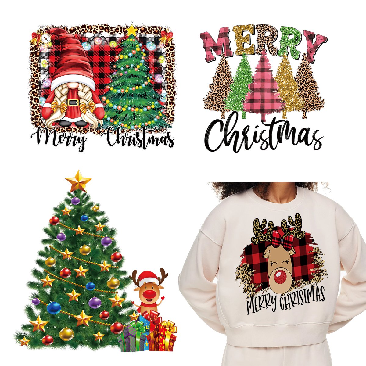 dtf transfers stickers Christmas Wholesale Custom Design iron on Heat Ready to Press transfers printing for T-shirts Hoodies