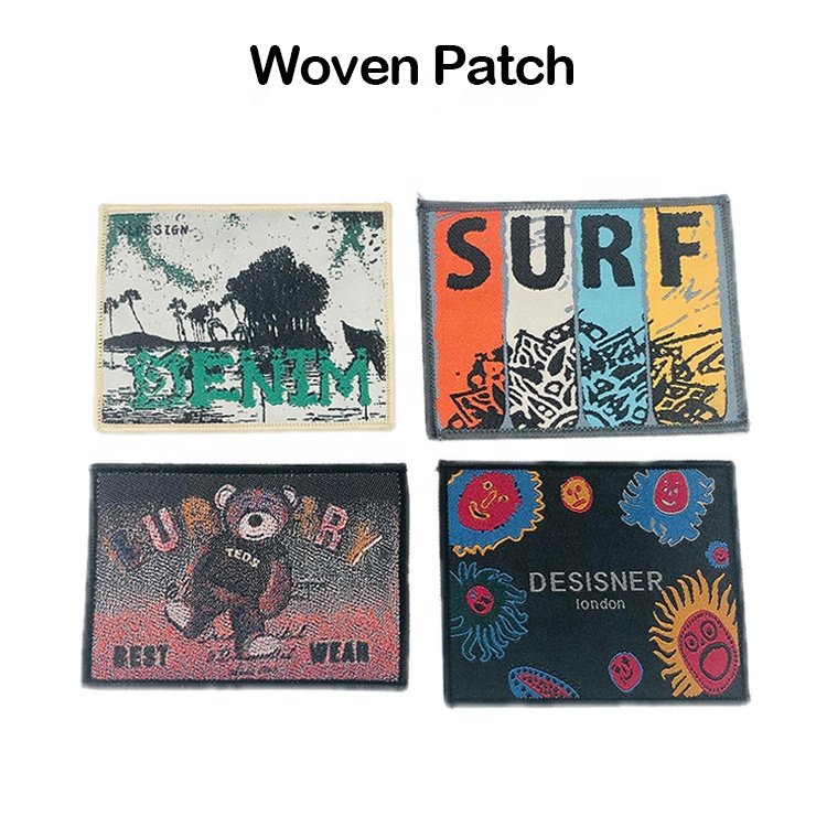 Colorful Rainbow Gold Thread Embroidery Patch Custom Design 3D Iron on Heat Transfer Patchs for Jeans