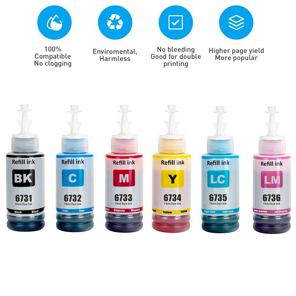 INK-POWER 673 T673 T6731 Premium Compatible Bulk Bottle Water Based Refill TInta Ink for Epson L805 L800 L1800 L850 Printer