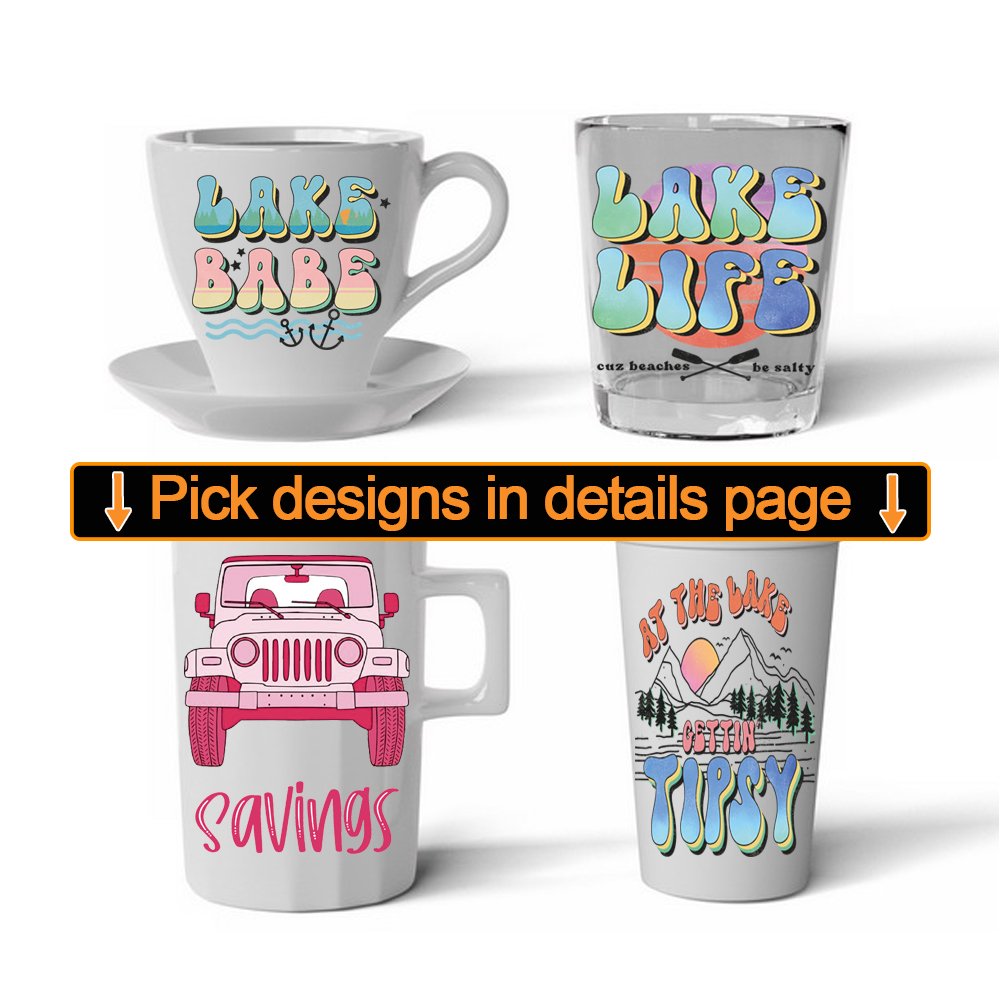 Custom Printed 16 oz UV DTF Cup Single Decal Waterproof UV Transfer Vinyl Sticker for Tumblers Mugs Bottles