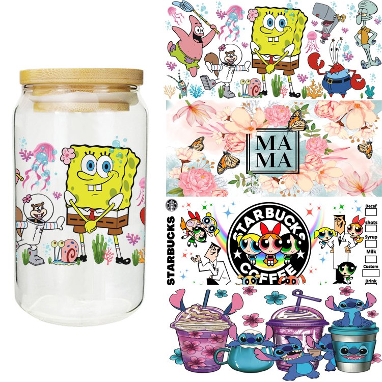 Custom Anime Beach Transfer Printing UV DTF Cup Wraps Transfers