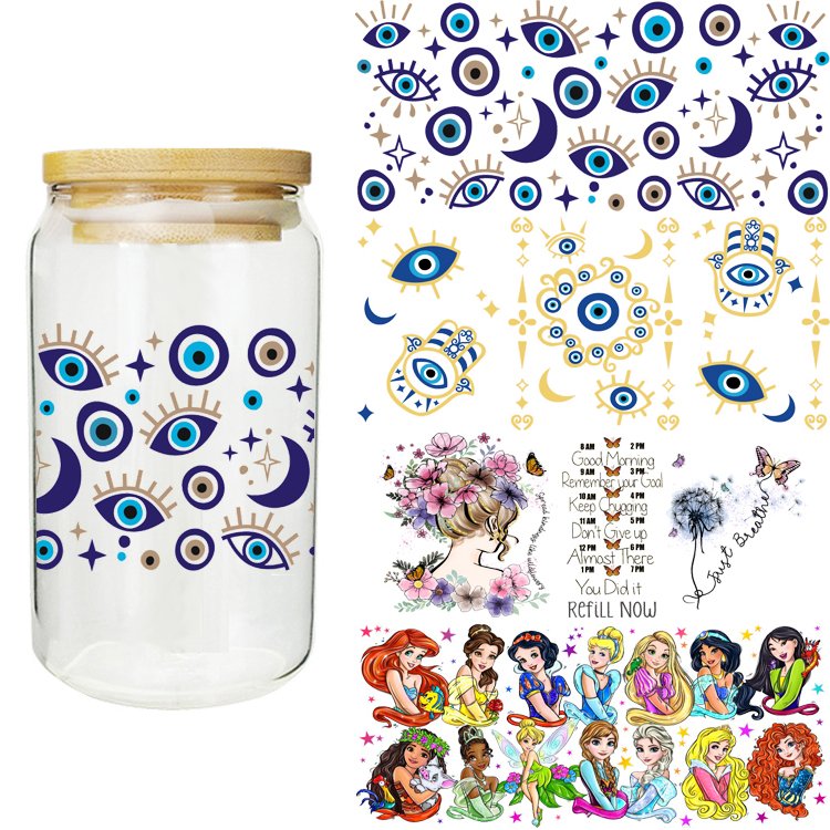 Custom Anime Beach Transfer Printing UV DTF Cup Wraps Transfers