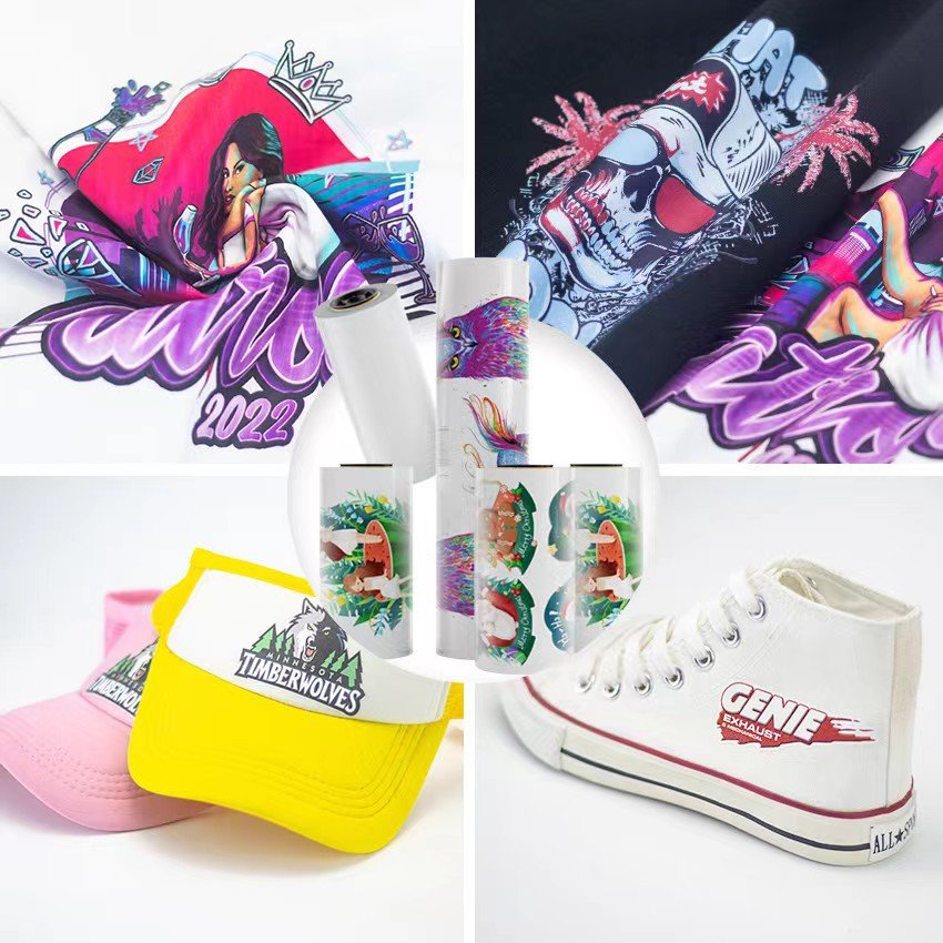 Wholesale Customized Private Logo Ready To Press Heat Transfer Designs DTF Printing Iron On Vinyl Film Stickers for Clothing
