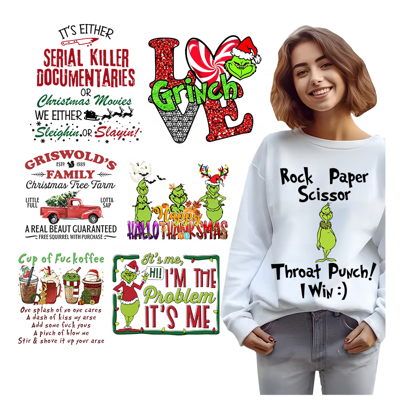 High quality Heat transfer vinyl custom logo designs ready to press dtf impressora for t shirt Personality Iron On Applique