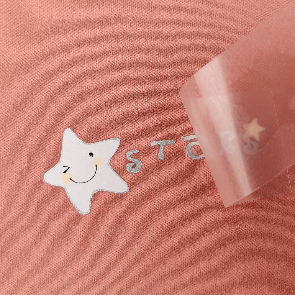 Garment Iron-On Decal Technics Printed Heat Transfer Care Labels Silicone Logo For Shirts And Bags With Brush Dot Fold