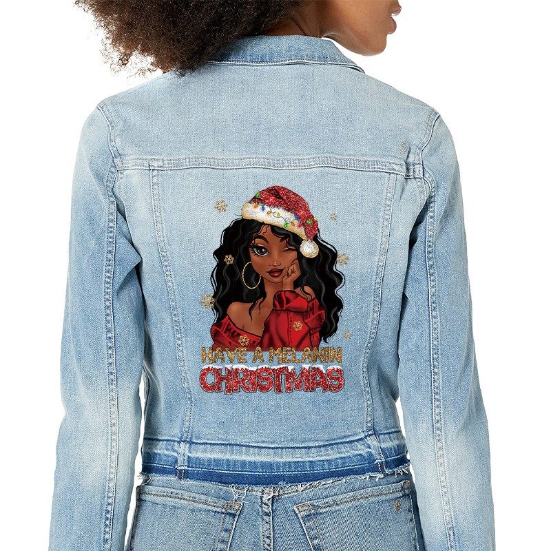 Heat Transfer Dtf Stickers Iron on Heat Transfers Heat Press Stickers Transfer Printing for Clothes Christmas Black Girls