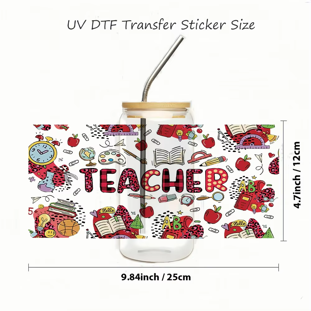 Custom UV DTF Cup Wraps Waterproof Washable Glass Easy to Apply with Heat Transfer Model DTF Transfer for Mug Transfer Printing