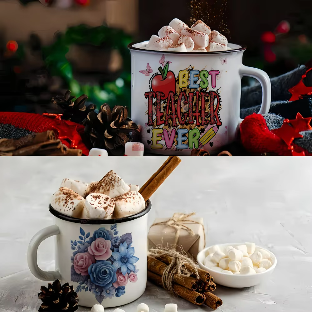 Custom UV DTF Cup Wraps Waterproof Washable Glass Easy to Apply with Heat Transfer Model DTF Transfer for Mug Transfer Printing