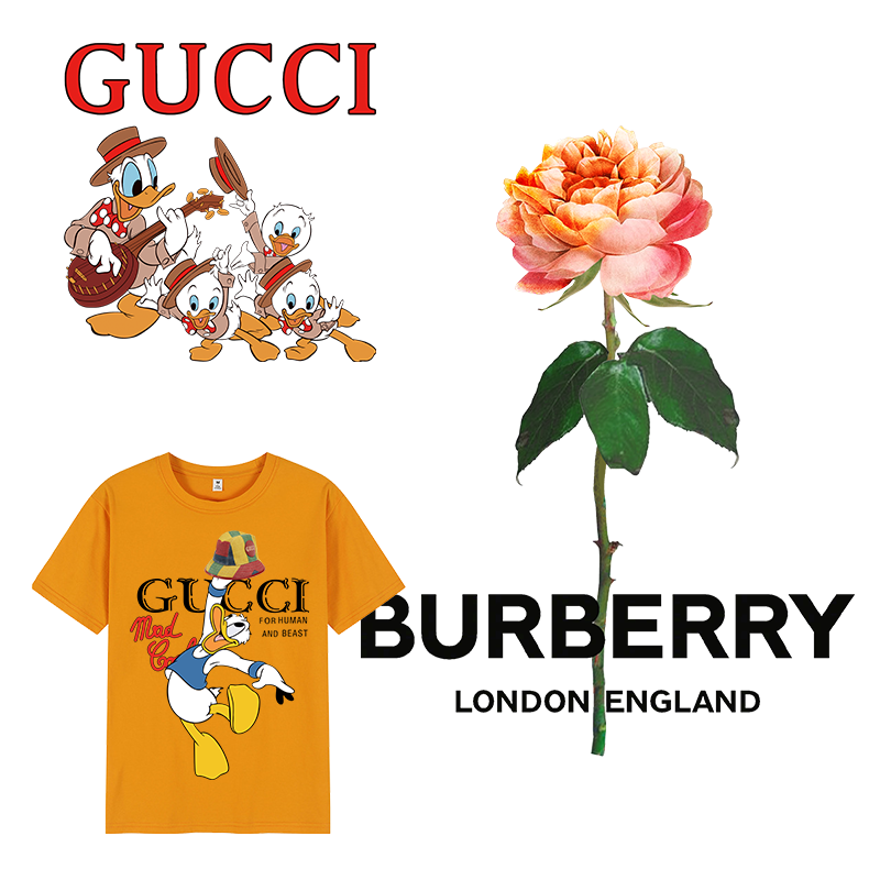 Famous Brand Stickers Patches on Heat Transfer Patch Decals for T Shirt Clothing Backpack Pillow Covers DTF Printing for Garment