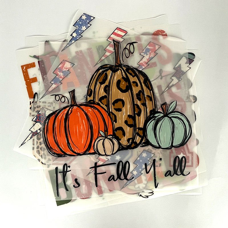 Custom fall Halloween Pumpkin Thanksgiving Design Dtf Heat Transfer Print Screen print dtf Heat Transfers Printing For T-shirts