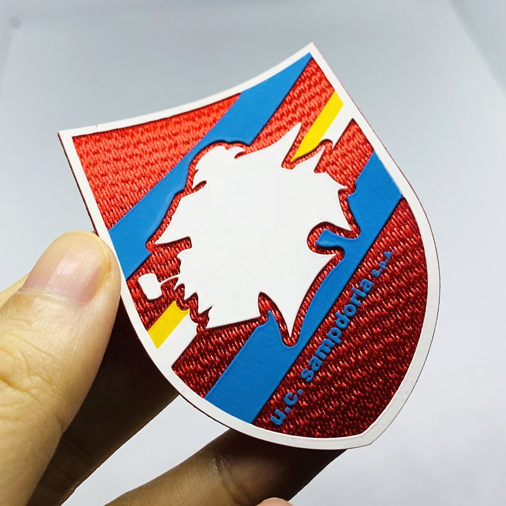 Wholesale Custom Soccer Football Team 3D Printed Logo Heat Press Transfer with Tatami Fabric