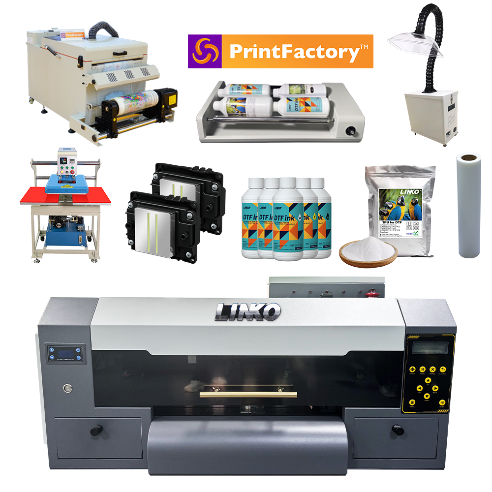 2 Head i1600 Digital DTF Printer 30cm Print Dimension A3 Size PET Film Fabric Cloth T-shirt Automatic lmpresora DTF