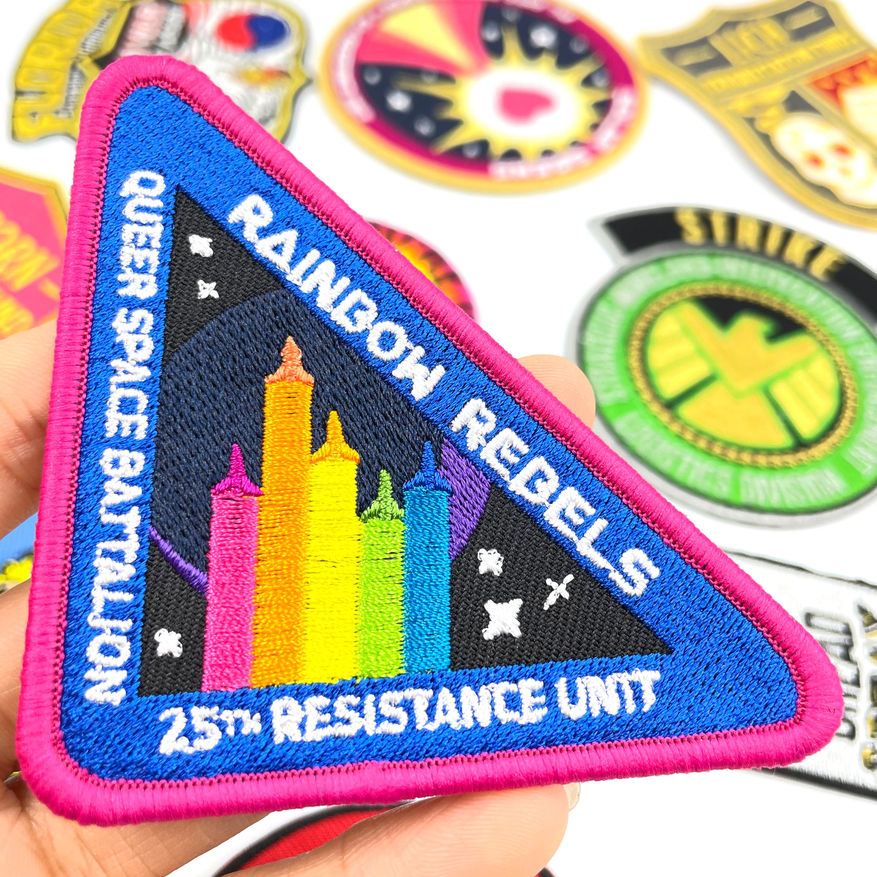 Heat Transfer Woven Fabric 100% Embroidered Patch Custom Embroidery Patch Customized Sew Iron On Patches For Clothing
