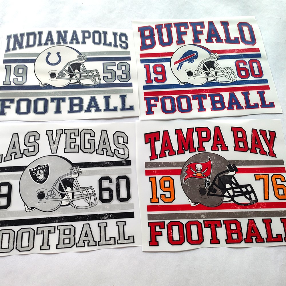 High quality screen print heat transfer sticker NFL dtf transfers designs ready to press print dtf heat transfers for t-shirt