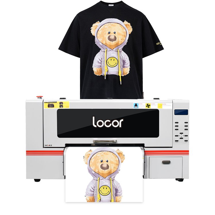 Locor Cost Effective 30cm Heat Transfer PET Film dtf printer combo for all T-shirt garment factory